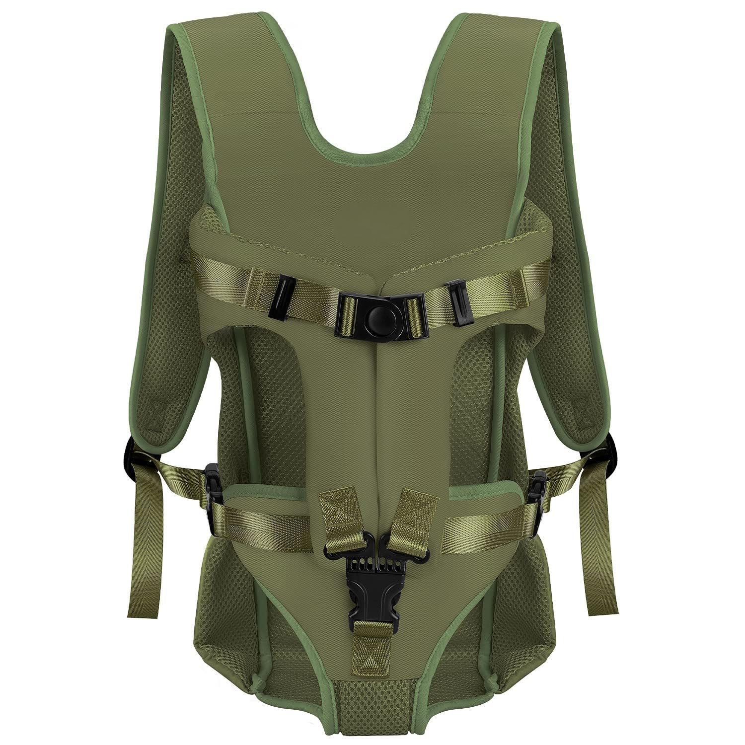 Dog Carrier Backpacks, Adjustable Dog Backpack Carrier, Legs Out Easy-fit Dog Chest Carrier for Medium Small Dogs, Hands Free Dog Front Carrier for Hiking, Cycling（Green M）