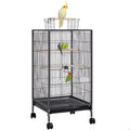 Yaheetech 35 inch Wrought Iron Bird Cage w/Play Open Top and Rolling Stand for Small Birds Like Parrots Conure Lovebird Cockatiel Lovebirds Budgies