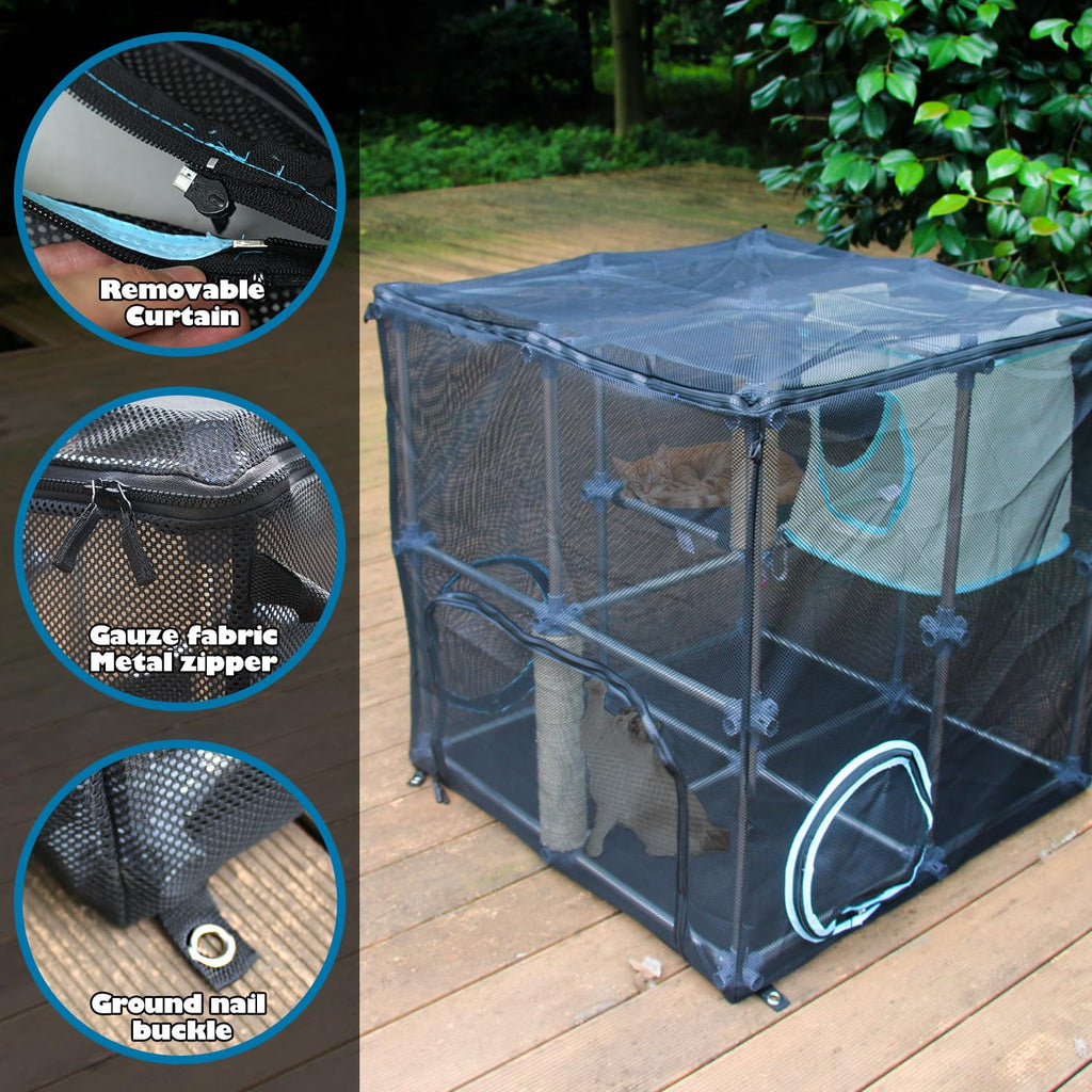 INTURN Catio Outdoor Cat Enclosure,Compact Kit for Outdoor and Indoor(Compact Kit)