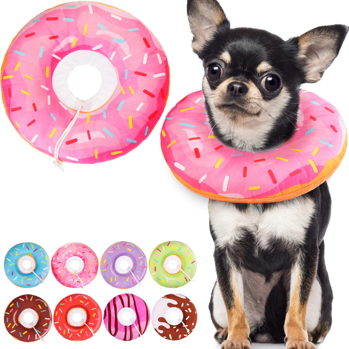WONONE Cat Cone Collar Soft, Adjustable Cat Recovery Collars Spay Cones to Stop Licking, Cute Kittens Donut E Collar After Surgery, Anti-Lick Wound Healing Elizabetan Collars for Kittens (Pink, Small)