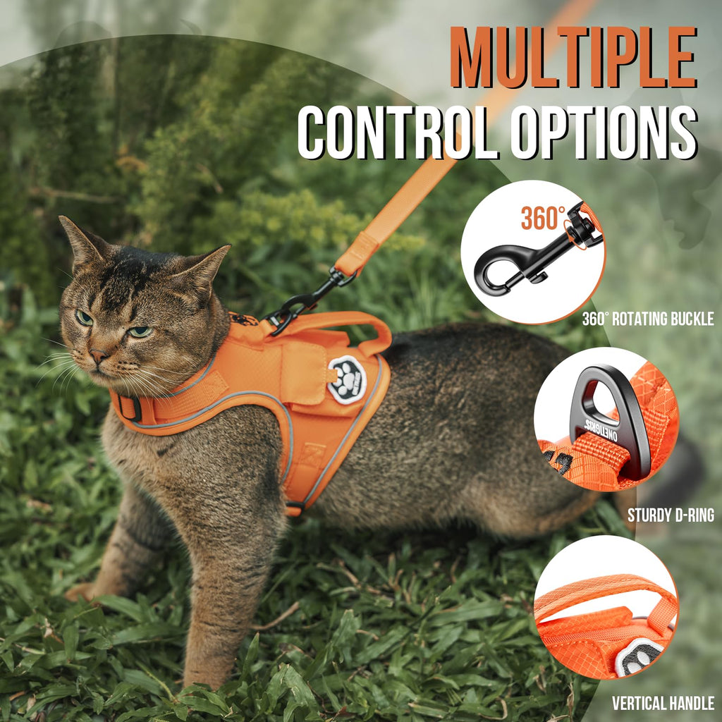 OneTigris Tactical Cat Harness and Leash Escape Proof Soft Adjustable