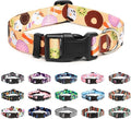 Mercano Adjustable Dog Collar - Special Design Patterns, Soft Nylon Comfortable Sturdy Pet Collar for Small Medium Large Dogs (S, Beige Cookie)