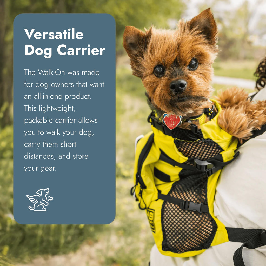 K9 Sport Sack Walk-On - Small, Shark Skin Gray - Ideal for Dogs with 13-16” Back Length - Lightweight, Packable, Backpack-Style Carrier - Includes Compatible Harness & Storage Bag