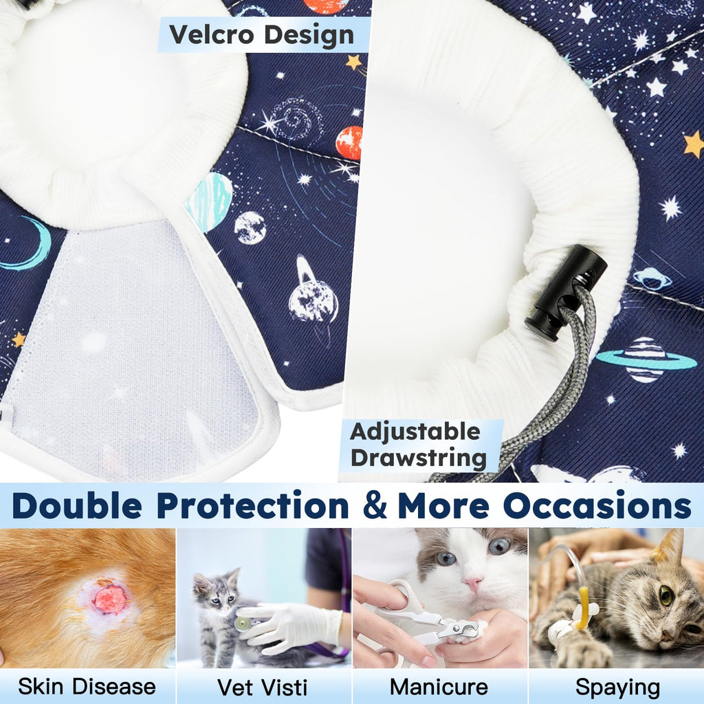 Cat Cone Collar Soft, Waterproof Cat Recovery Collar After Surgery, Adjustable Pet Donut Collar, Safety Elizabethan Collar to Prevent Licking Wounds for Kittens, Pet Cone Alternative