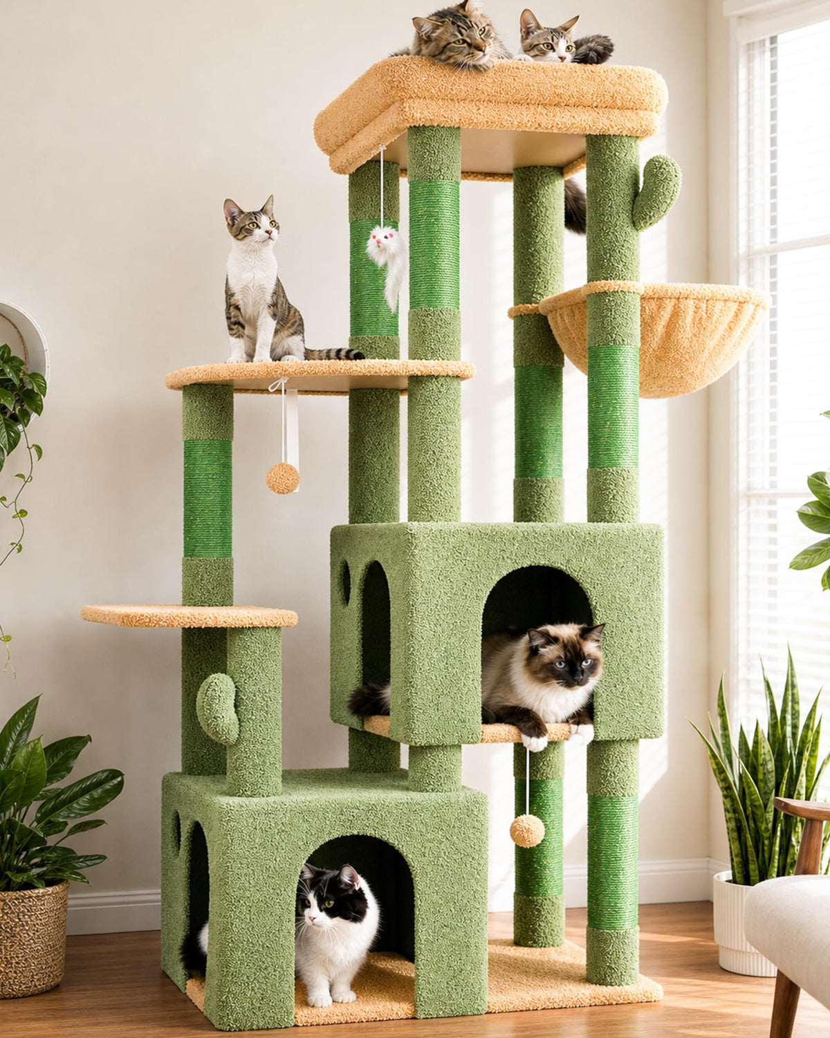 Globlazer Heavy Duty Cat Trees for Big Cats Maine Coon, F61, Dark Grey