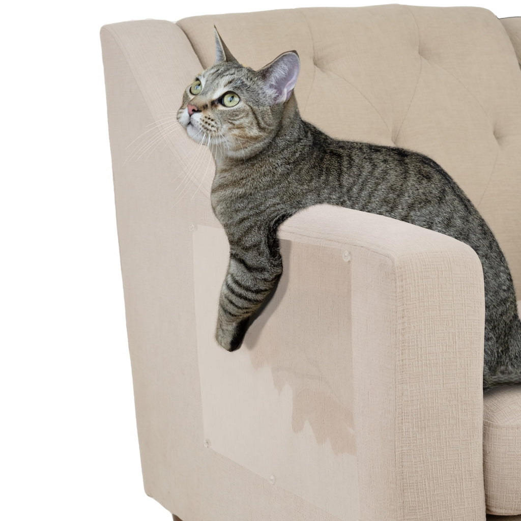 Kitty City Cat Furniture Protector – Heavy-Duty Scratch Guard for Sofas & Chairs – Multi-Pack Peel-and-Stick Cat Claw Protector, Transparent, Flexible, Pet-Friendly, Residue-Free (8 Pieces)