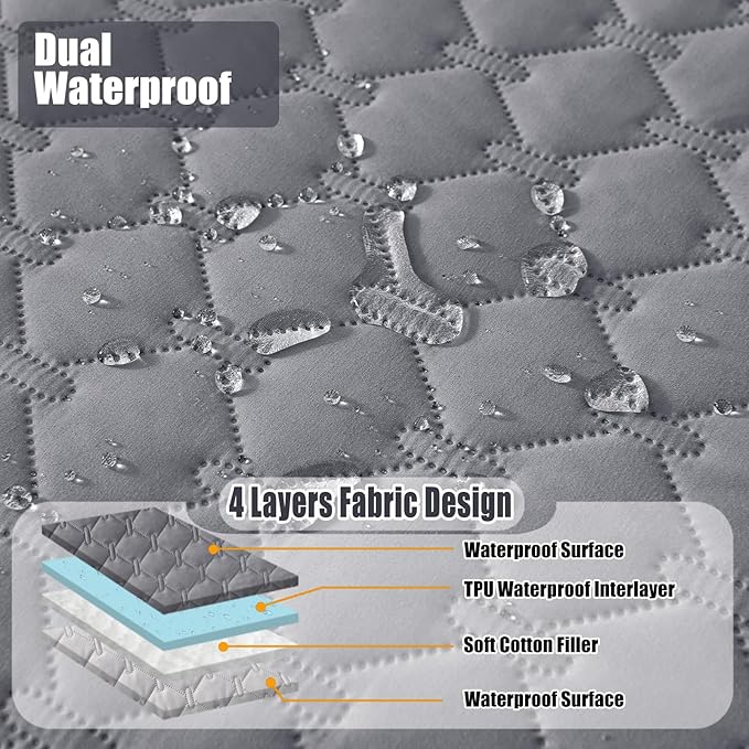 Smiry Waterproof Dog Bed Cover Blanket, Soft Reversible Pet Blanket, Washable Leakproof Cats Dogs Couch Cover for Sofa, Couch, Furniture (40x50 Inch, Grey/Light Grey)