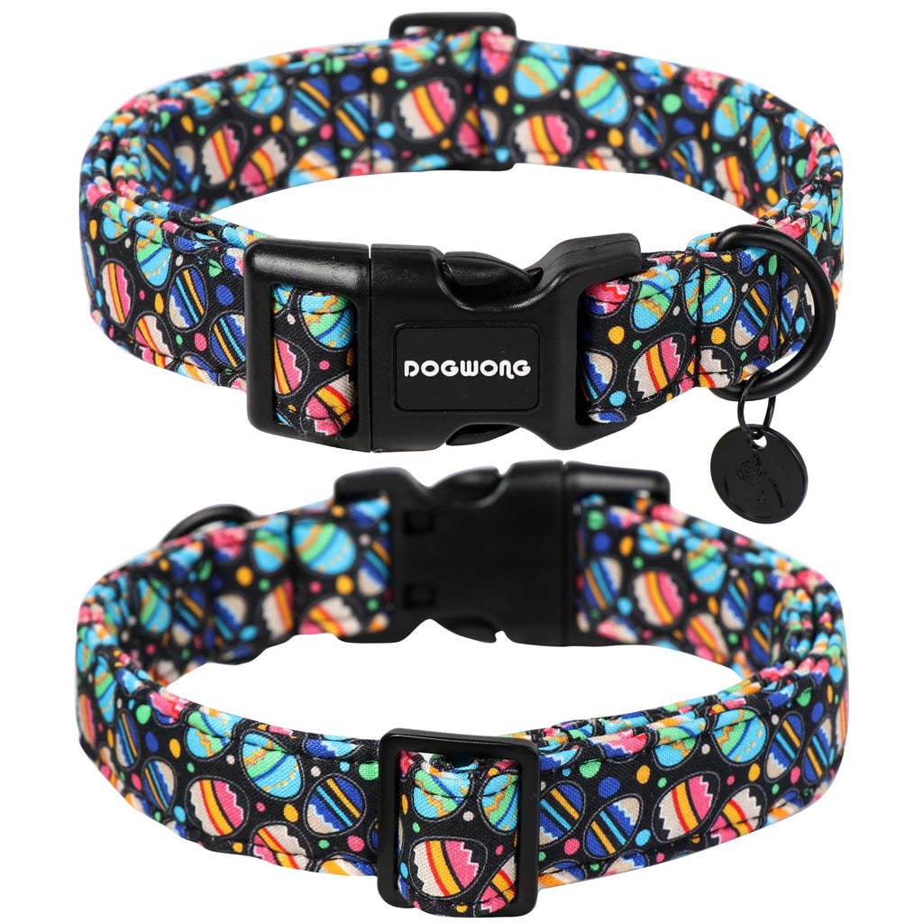 DOGWONG Easter Dog Collar, Black Egg Dog Collar Soft Durable Adjustable Costume Cute Easter Puppy Collar for Small Medium Large Dog