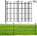 10 Panels No Dig Dog Fence Outdoor for Yard, 48 in(H) X 26.25 ft(L) Decorative Tall Garden Fence Animal Barrier, Rustproof Metal Wire Garden Edging and Borders, Temporary Fencing Stakes