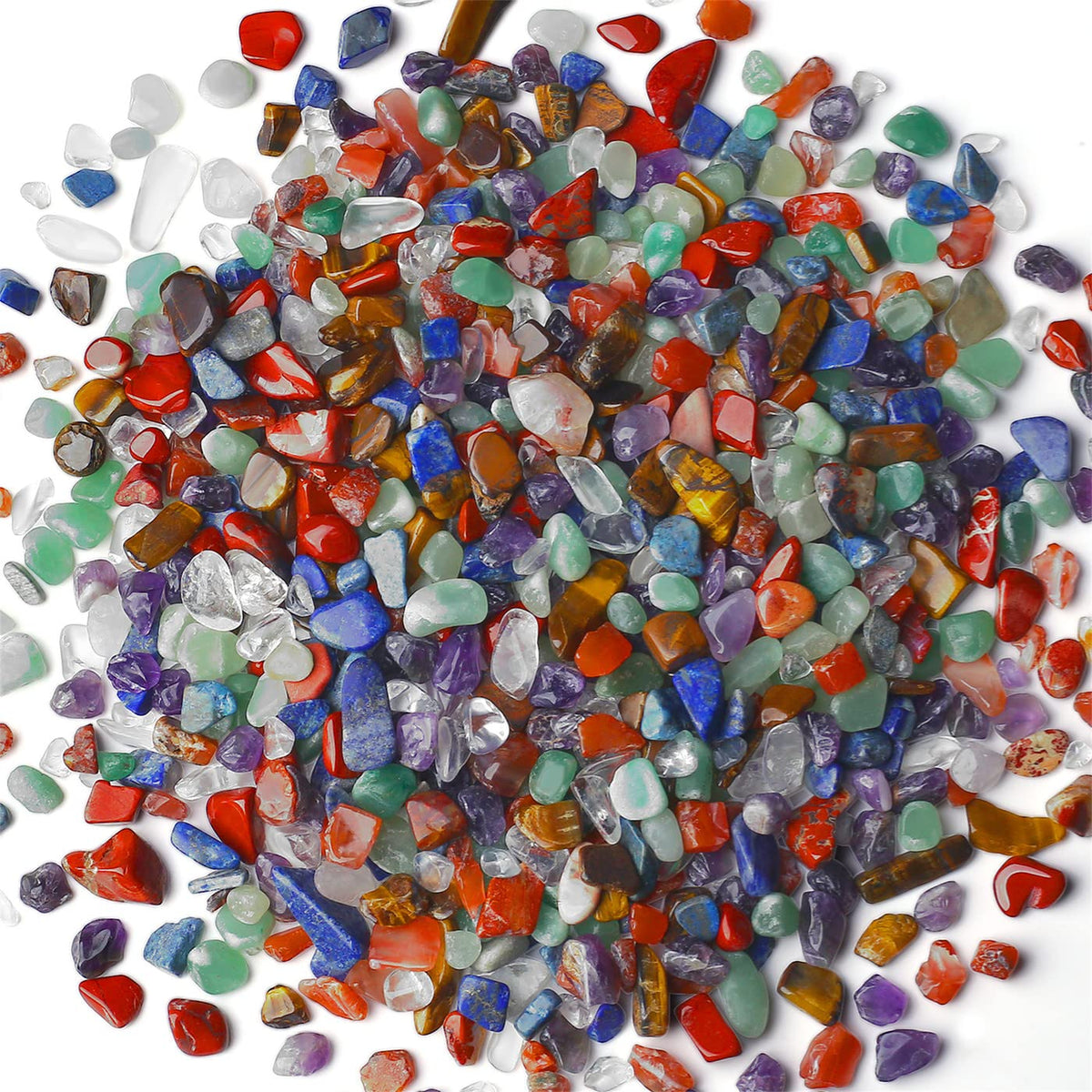 Red Jasper Aquarium Gravel Rocks Natural Tumbled Healing Crystal Chips Bulk Gemstones Tumbled Crushed Stones for Fountain Vase Filler Planters Decorative Fish Tank Potted Reiki Energy Balancing 0.44lb