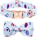 Lionheart glory Dog Collar, Dog Collar with Bow, Summer Stripe Boy Dog Bowtie Collar Cute Pet Collar Gift for Medium Dog