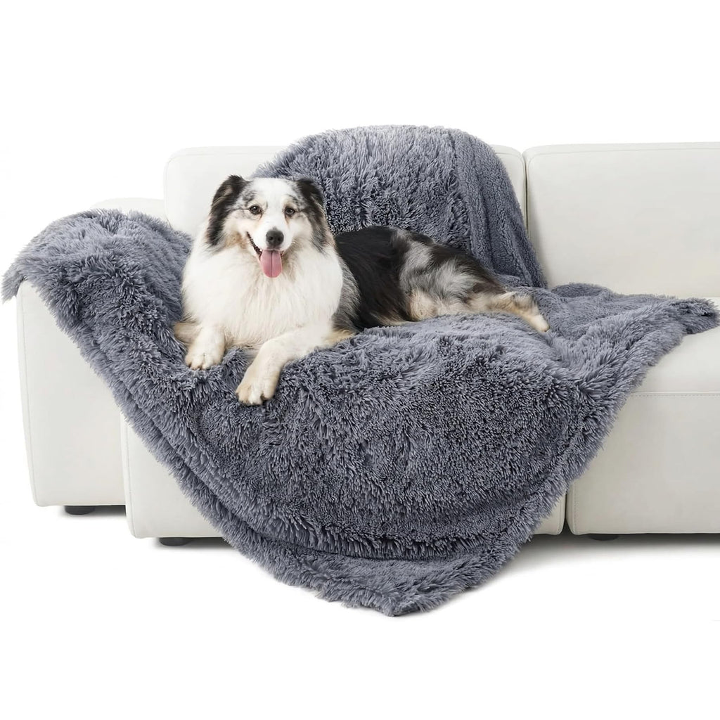 Bedsure Waterproof Dog Blankets for Large Dogs, Fluffy Faux Fur, 60×80"
