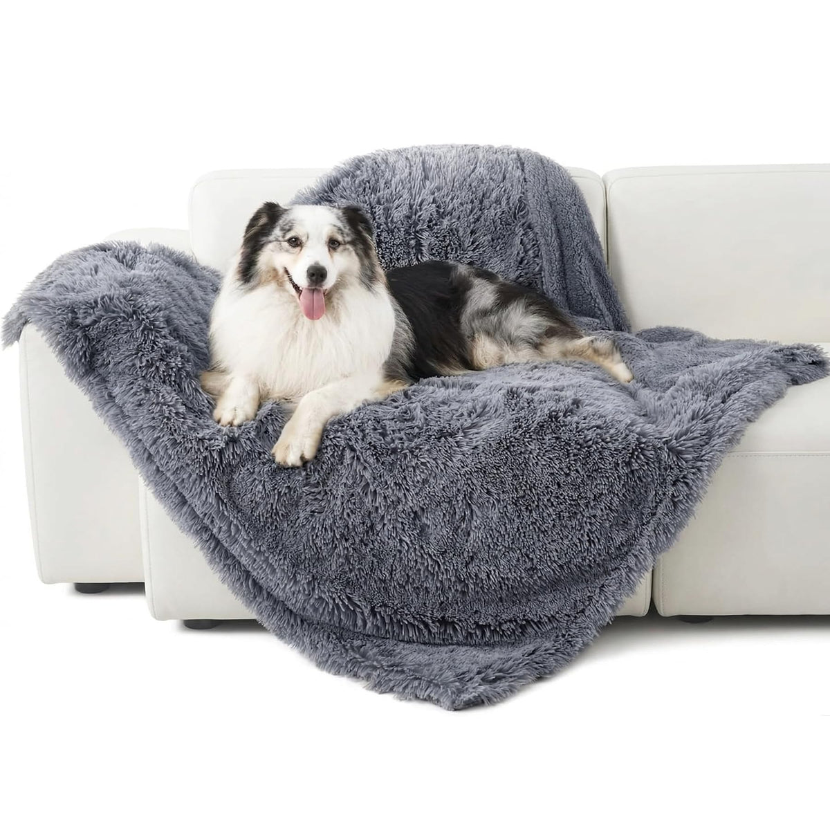 Bedsure Waterproof Dog Blankets for Large Dogs, Fluffy Faux Fur, 60×80"
