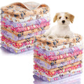 Chumia 40 Pcs Dog Blankets Soft Fluffy Fleece Washable Puppy Sleep Blankets Small Mat for Pets Throw Warm Bed Mat for Dog Puppy Cat (Pink,White,Brown,Purple,Paw)