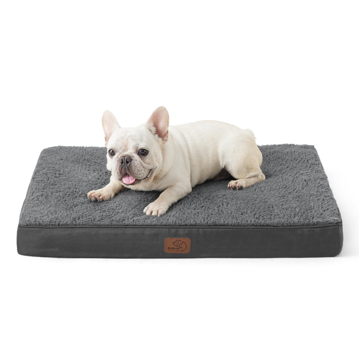 Bedsure Small Dog Bed, Cat Puppy Bed with Comfy Sherpa, 24"x16" Dark Grey