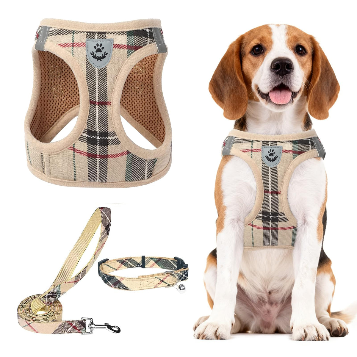 PUPTECK Dog Harness, Collar and Leash Set No Pull for Small Medium Sized