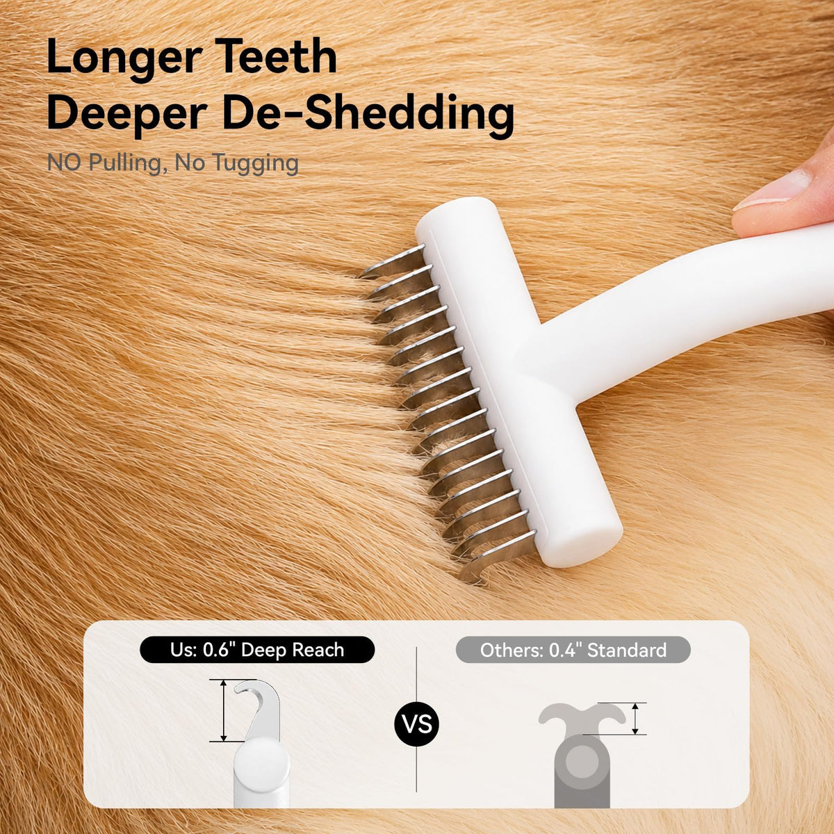 aumuca Undercoat Rake for Dogs, Deshedding & Dematting Comb for Cats, Horse