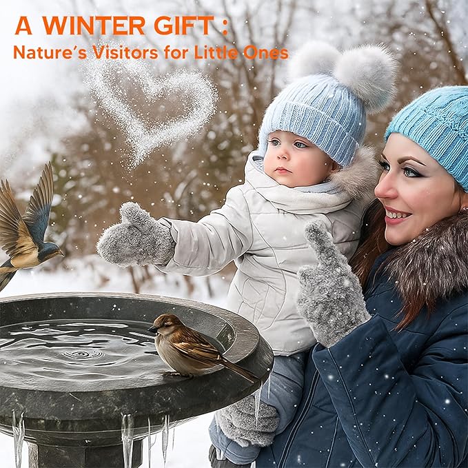 Fortrek Bird Bath Heater for Outdoors in Winter, 70w Birdbath Deicer Thermostatic Controller Water Heater with 5FT Cable for Birdbaths, Chicken, Duck, Livestock, Poulty, Animal, Tank, Buckets
