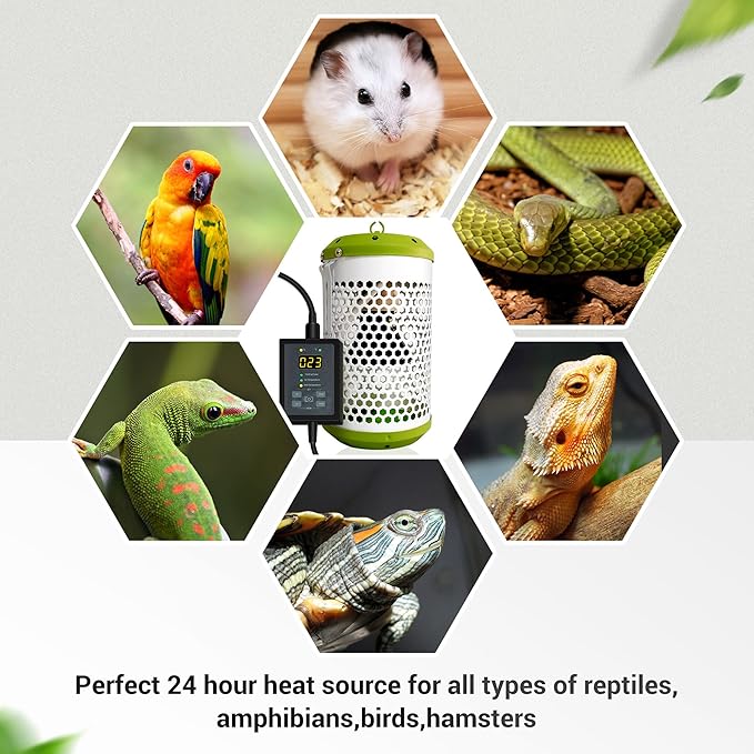 SYSAI Smart Bird Cage Warmer with Auto Temperature Control and Anti-bite Power Cord Protector, Safe for Touching and Reliable Heating 24x7 (Small_50W)