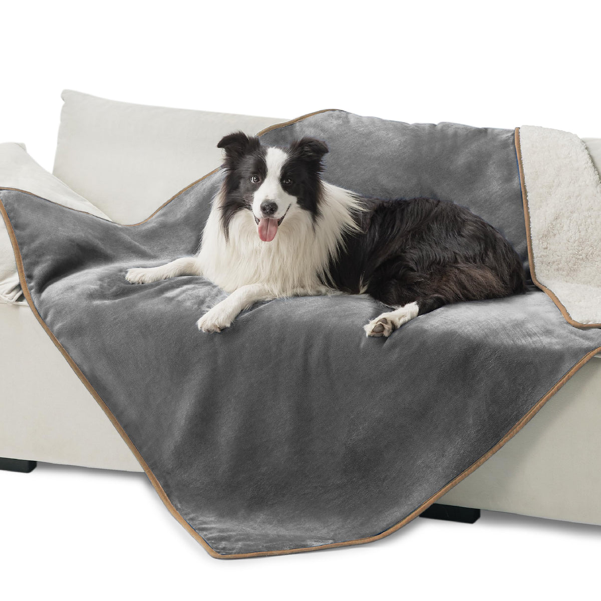 Bedsure Waterproof Blanket for Bed Soft Sherpa Fleece Throw,King 108"x86"