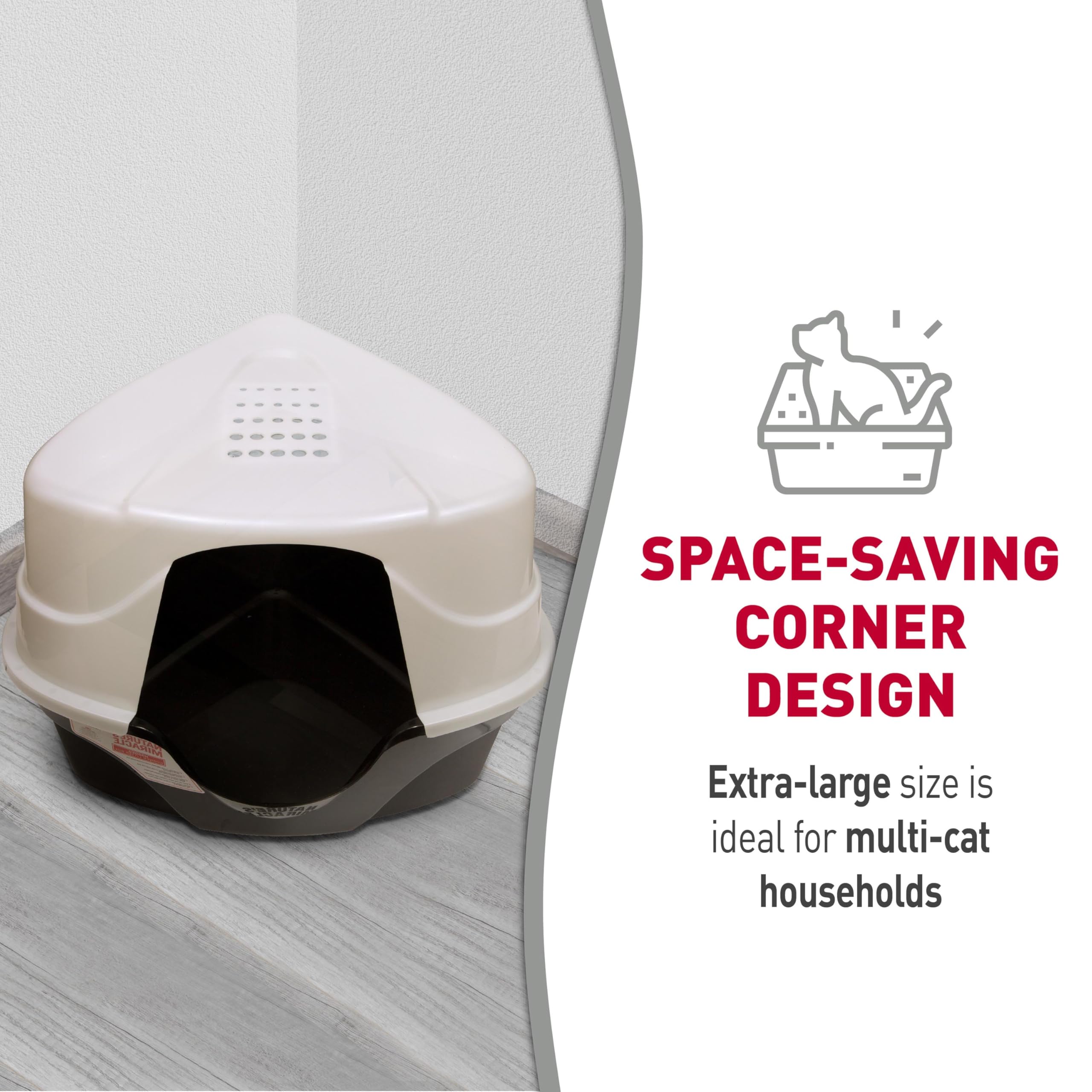 Nature's Miracle Advanced Hooded Corner Cat Litter Box with Charcoal Filter