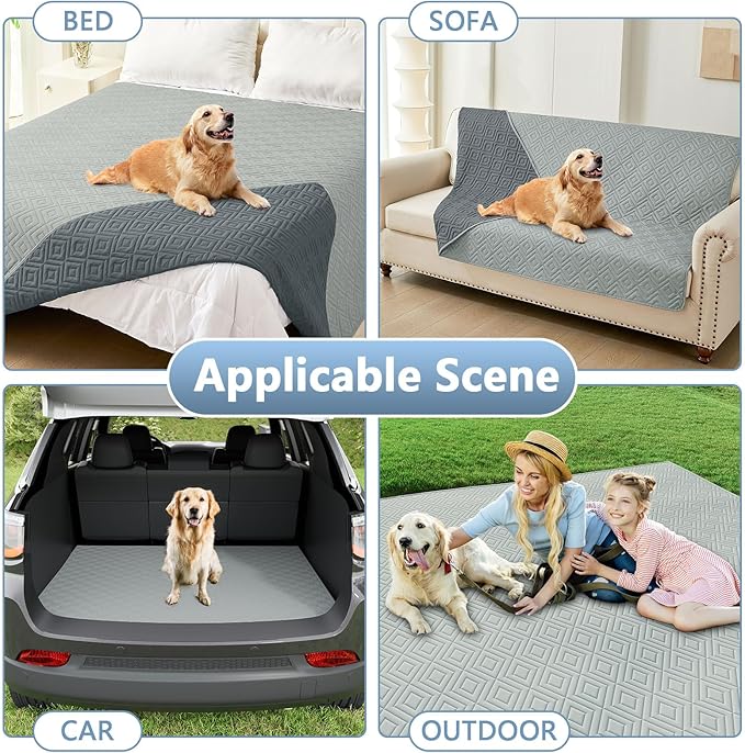 hyha Waterproof Dog Blanket, Soft Pet Bed Blankets, Waterproof Sofa Couch Cover for Dogs Washable, Reversible Pet Couch Covers for Sofa Furniture (30x70 Inch, Grey/Dark Grey)