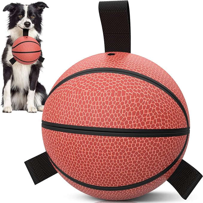 QDAN Dog Toys Balls with Bell Inside, Squeaky Dog Balls for Tug of War, Puppy Birthday Gifts, Dog Water Toys, Ball for Small Dogs(Black Green, 5 inch)