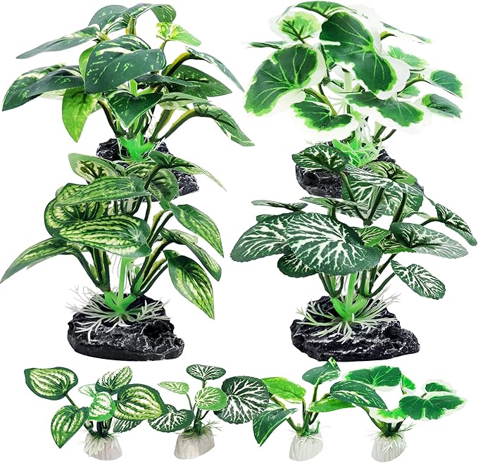 Vtapliea Betta Fish Tank Accessories 7 Pack Silk Aquarium Plants Decoration Artificial Fish Tank Plants Set for Aquariums Decor