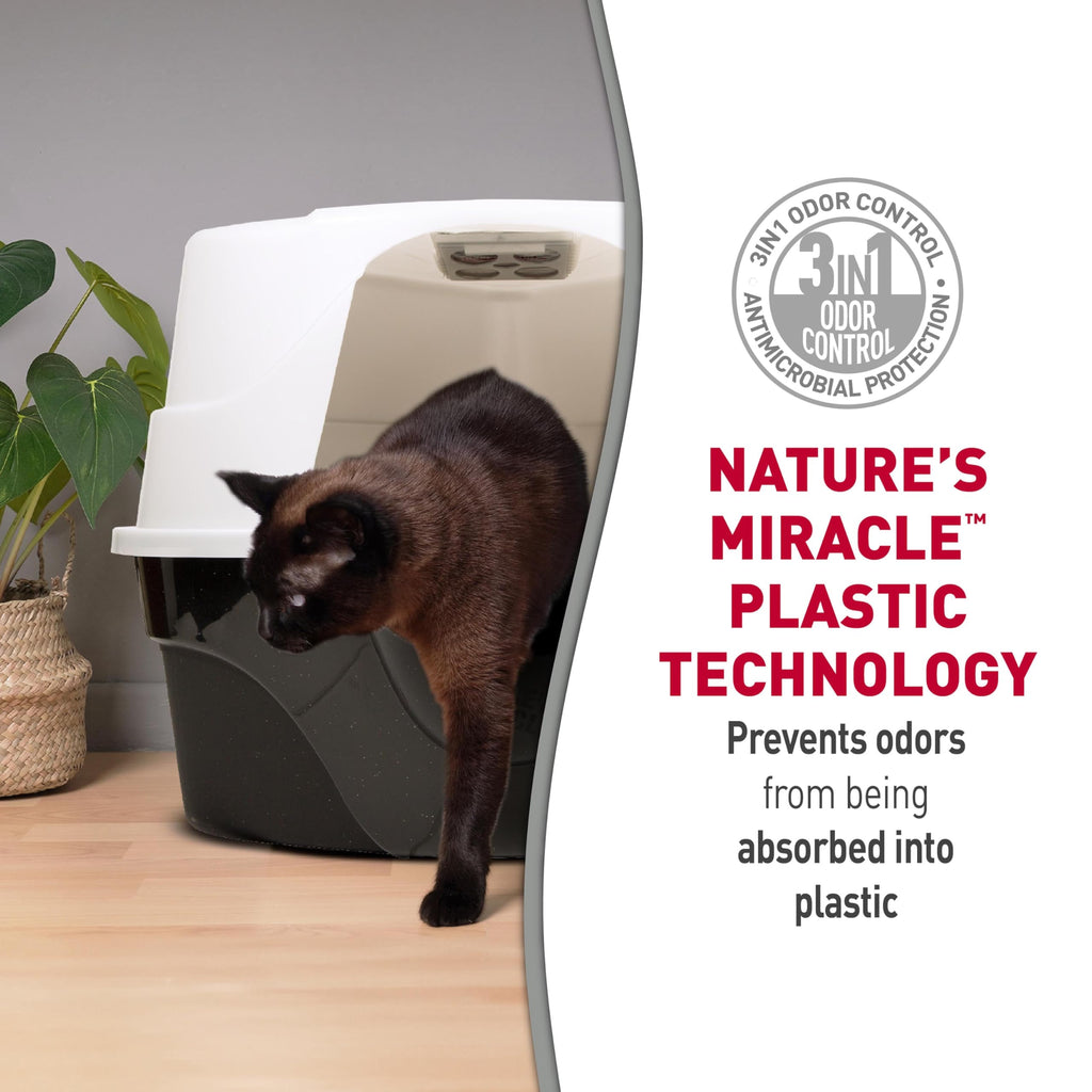 Nature's Miracle Advanced Hooded Corner Cat Litter Box with Charcoal Filter