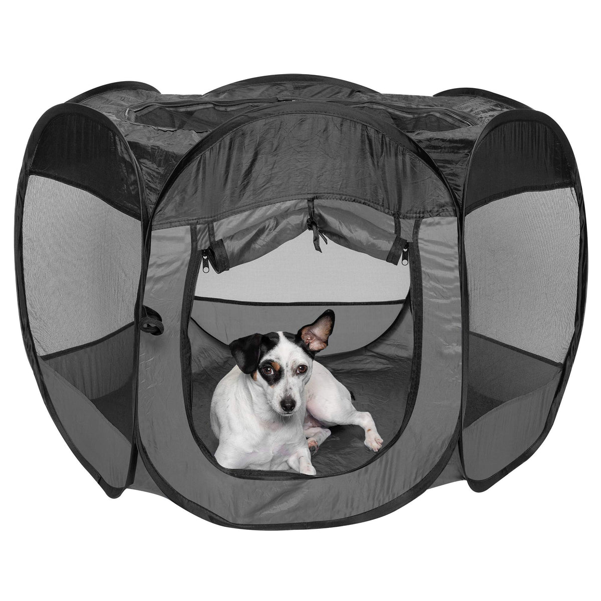 Furhaven Portable Dog Playpen Cat Tent, Pet Playground,Kennel Foldable Indoor Outdoor Zippered Puppy Crate - Navy, Medium
