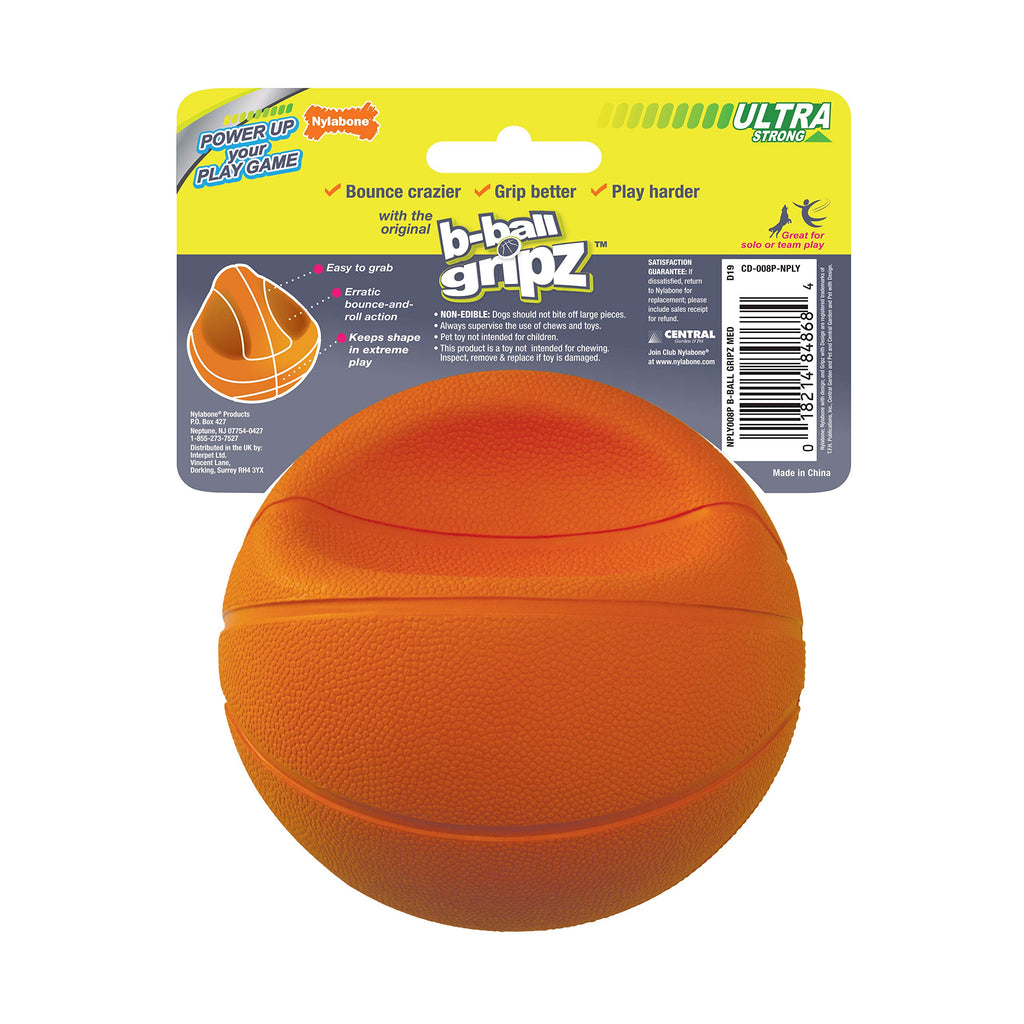 Nylabone Power Play Basketball Gripz Dog Play Toy, Medium