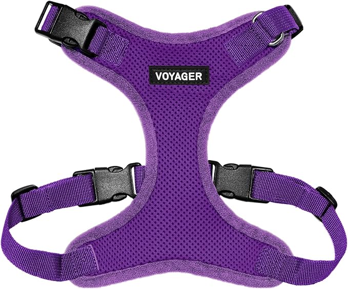 Voyager Step-in Pet Harness - All Weather Mesh, Adjustable Step in Harness for Cats and Dogs by Best Pet Supplies - Purple, XL