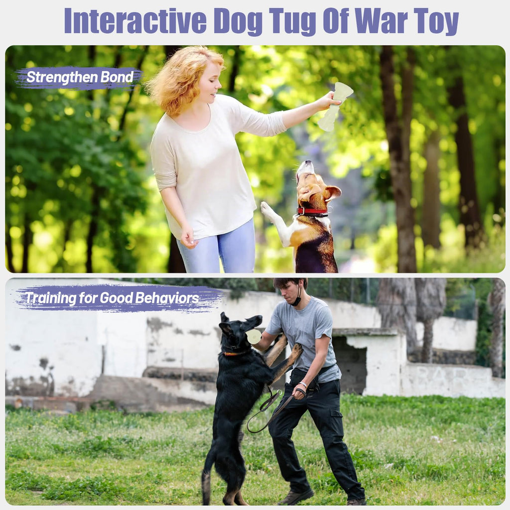 KGPERGU Glow in The Dark Dog Chew Toy, Rubber Dog Toys to Keep Them Busy, Interactive Treat Dispensing Puzzle Toy with Teeth Cleaning, Outdoor Fetch & Nighttime Play
