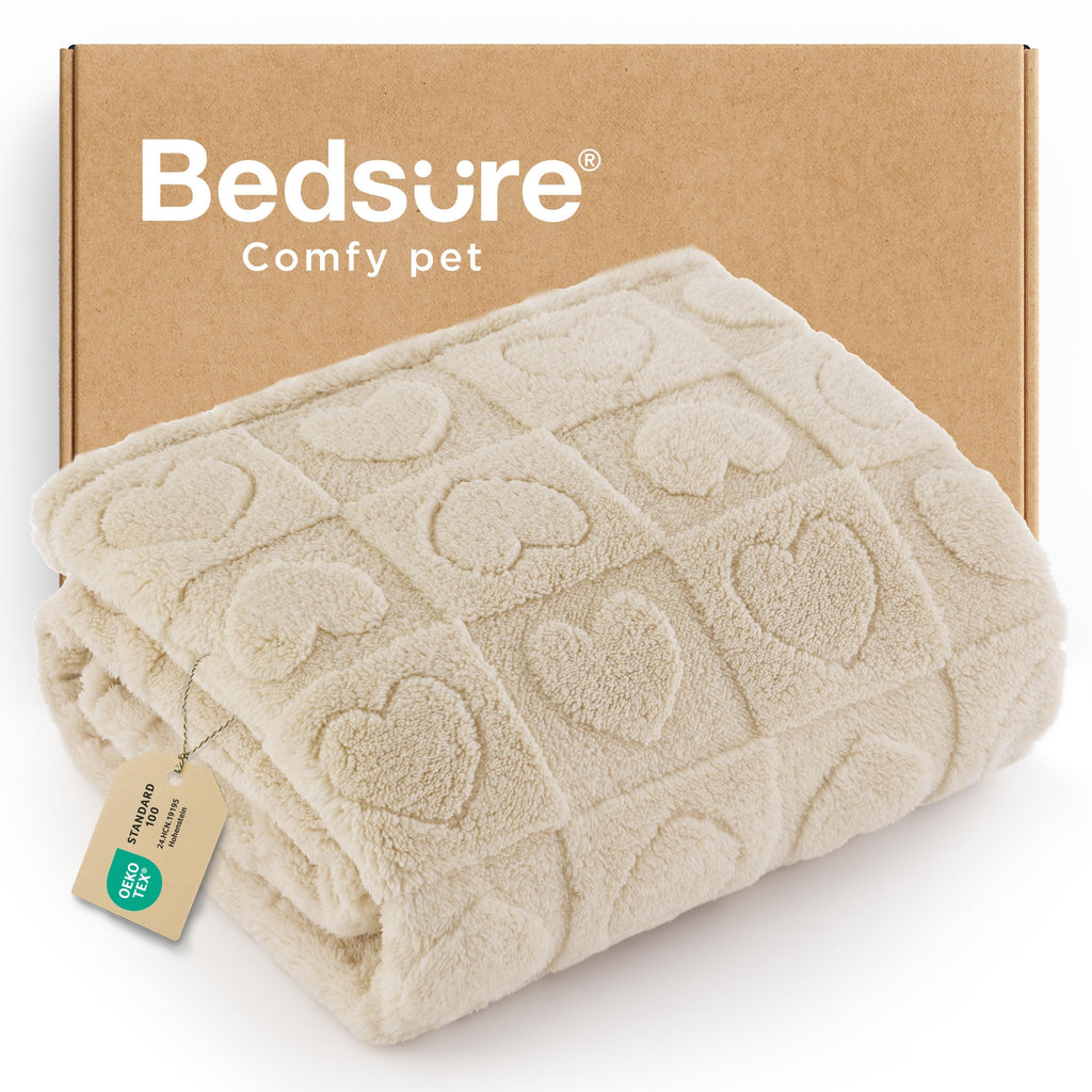 Bedsure Dog Blanket for Small Dogs Puppy Cats with Soft Fleece 25x35 White