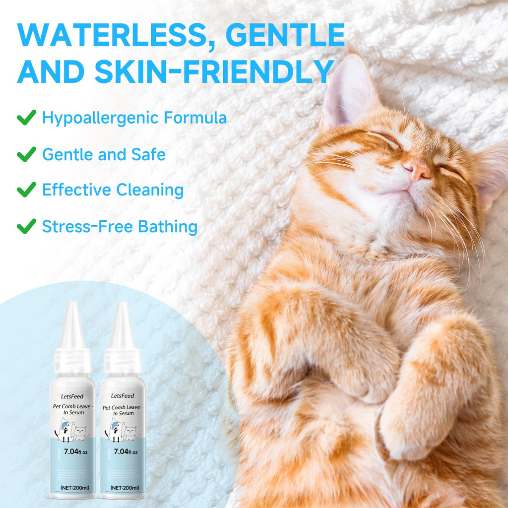 LetsFeed Pet Steam Brush for Dogs & Cats, 3-in-1 Shedding Grooming Tool