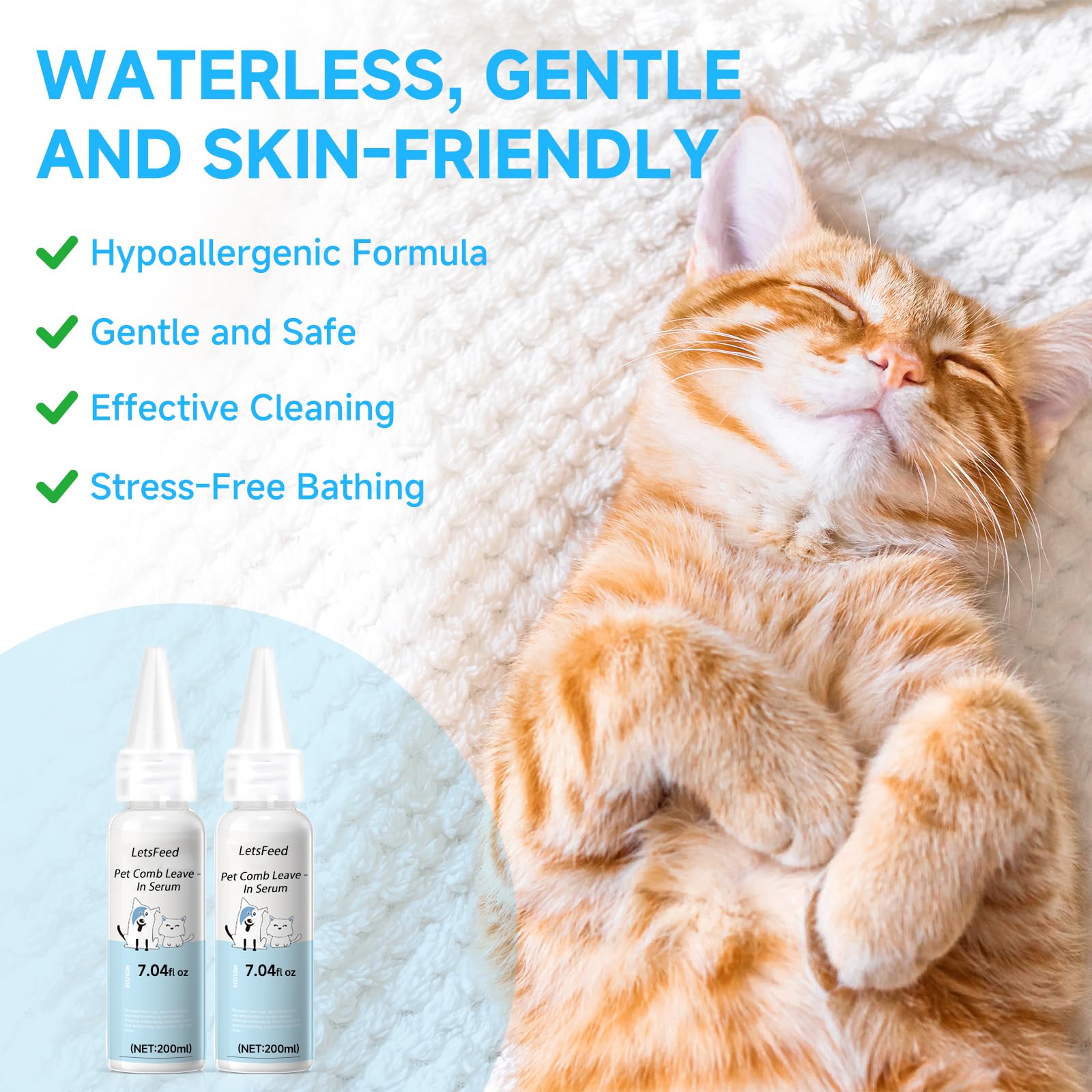 LetsFeed Pet Steam Brush for Dogs & Cats, 3-in-1 Shedding Grooming Tool