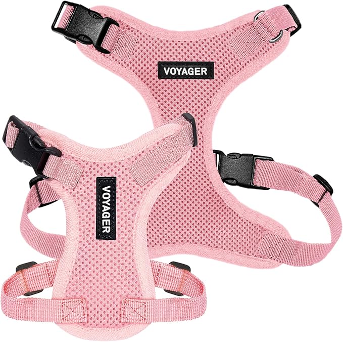 Voyager Step-in Pet Harness - All Weather Mesh, Adjustable Step in Harness for Cats and Dogs by Best Pet Supplies - Pink, XL
