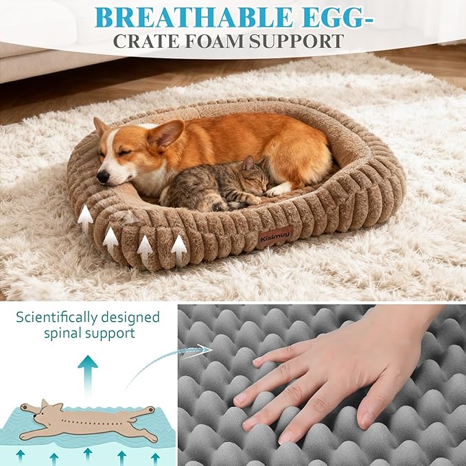 KISIMUY Orthopedic Dog Bed, Hip & Joint Support Medium Size Dog Crate Pad