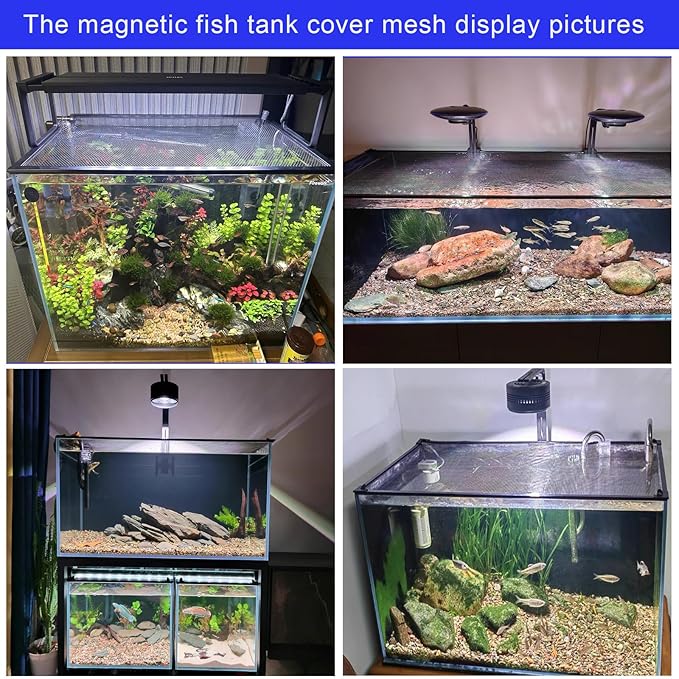 Magnetic Aquarium Cover lid Fish Tank lid Anti-Jumping net Cover mesh lid Aquarium Hood