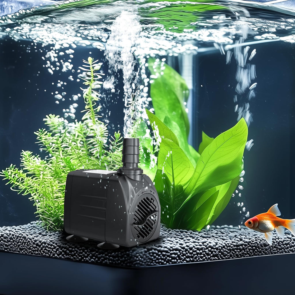 GROWNEER 550GPH Submersible Pump 30W Fountain Water Pump, 2000L/H, with 7.2ft High Lift, 3 Nozzles for Aquarium, Fish Tank, Pond, Hydroponics, Statuary, Pool
