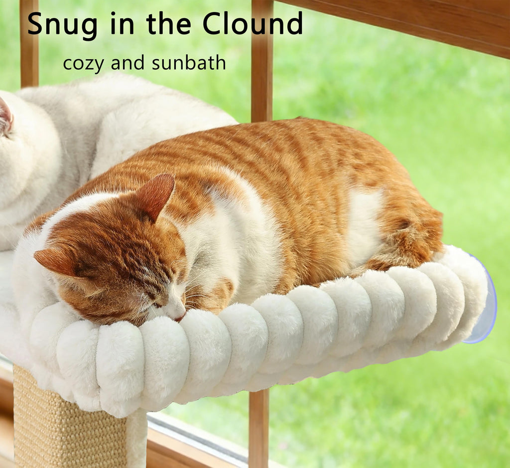 Cat Scratching Post with Large Window Perch, 47-Inch Tall Sisal Cat Tree
