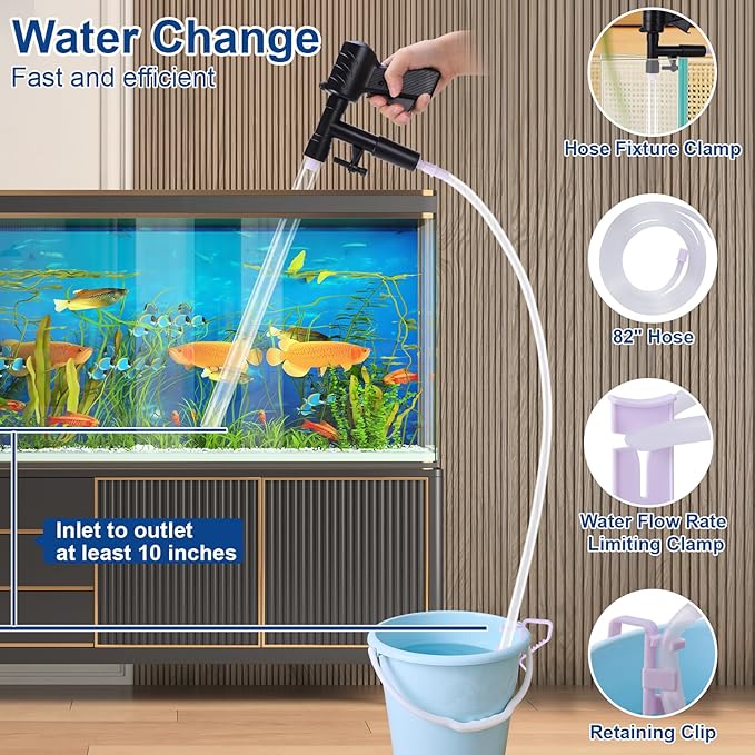 Fish Tank Cleaner Kit, Gravel Vacuum for Aquarium, Aquarium Vacuum Cleaner