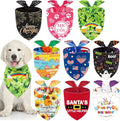 Weewooday 9 Pcs Holiday Dog Bandanas Adjustable Washable Pet Scarves