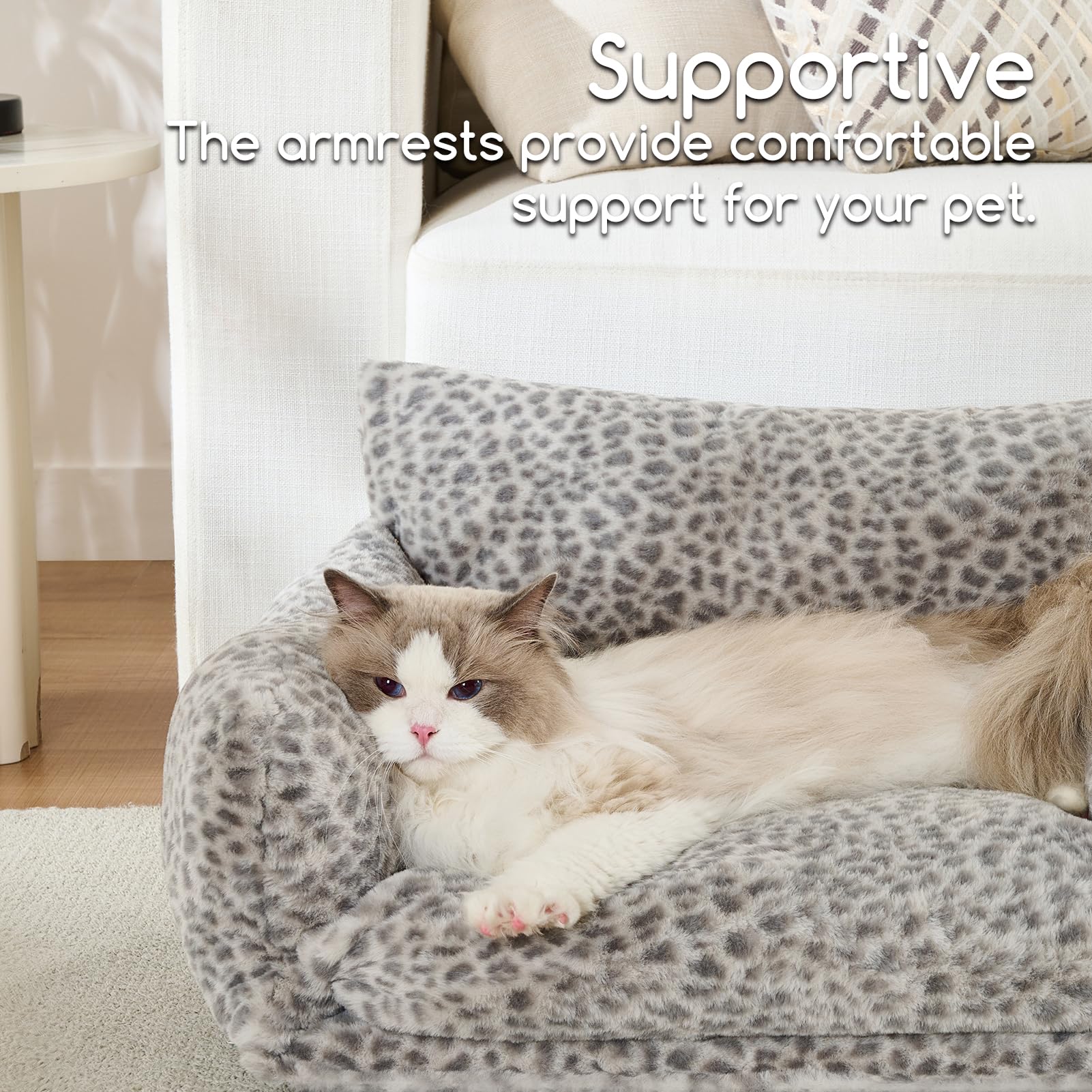 Hollypet Cat Bed Small Dog Orthopedic Couch Beds for Pets up to 20 lbs