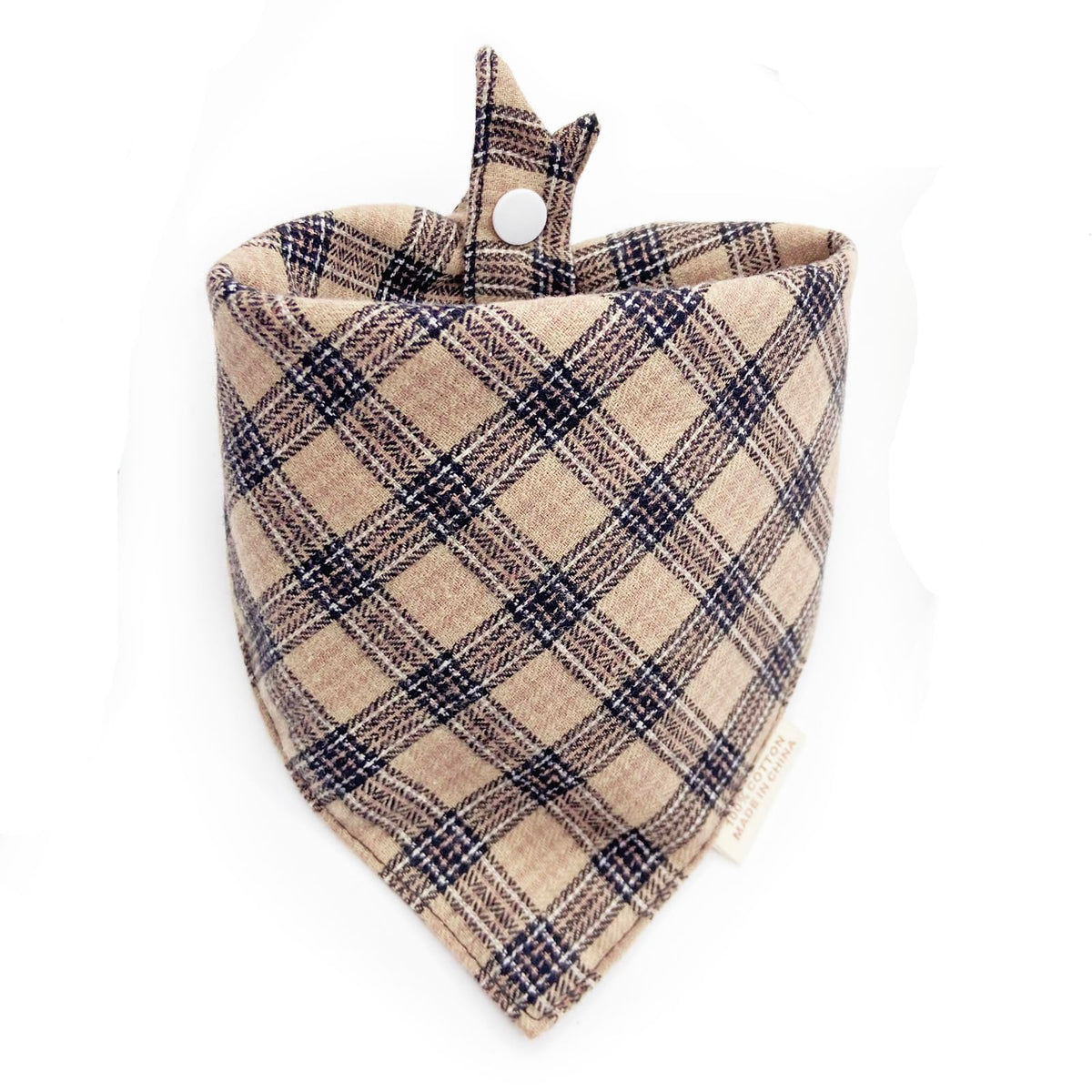 Dog Bandana(Neon Tangerine Buffalo Plaid L)