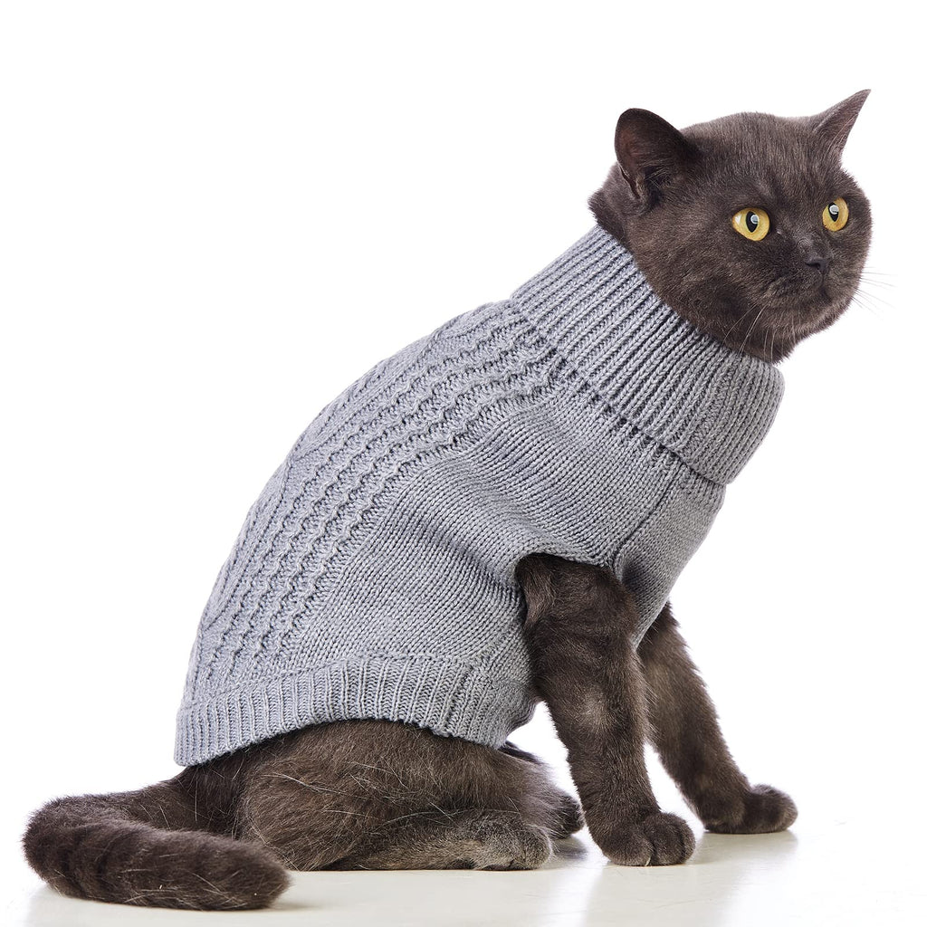 Jnancun Cat Sweater Stretchy,19 Colors,6 Sizes,Snug Winter (Grey, Large, Vest)