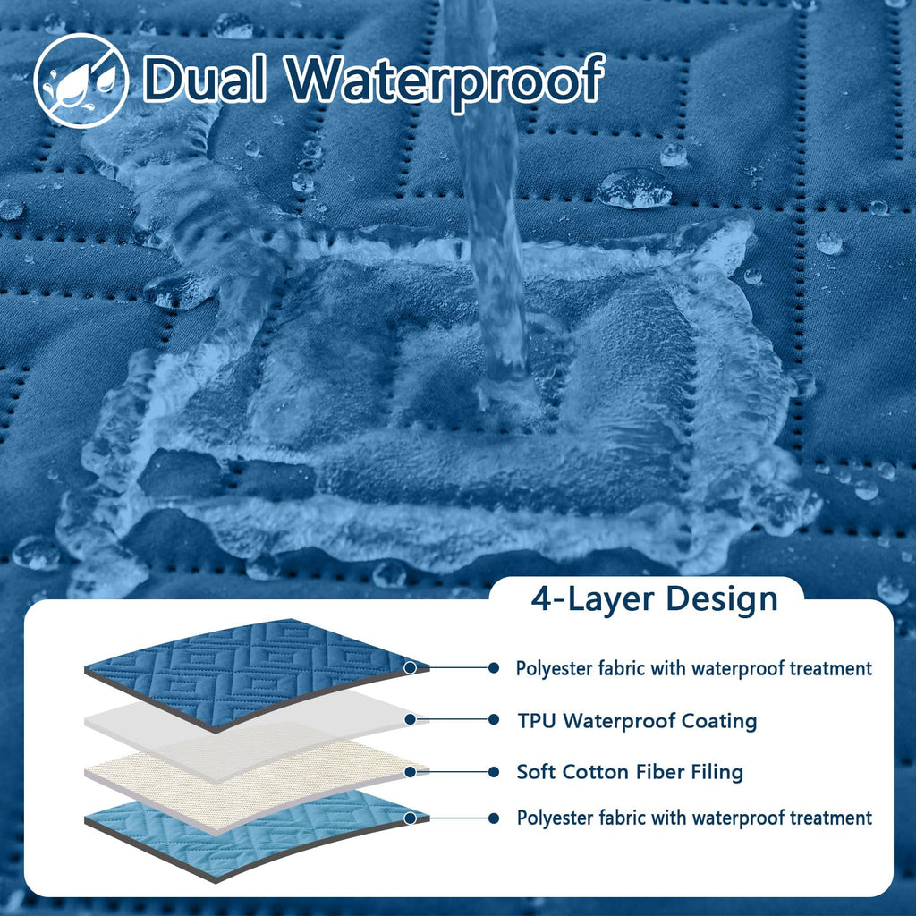 hyha Waterproof Reversible Dog Blanket, Pet Blanket for Sofa Couch