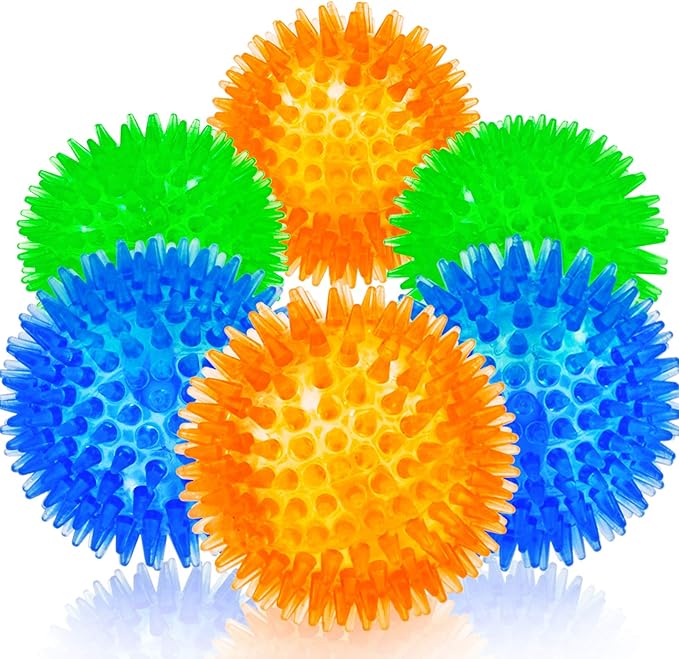 Squeaky Balls for Dogs Small, Fetch Balls Rubber 3 Pack Bright Colors