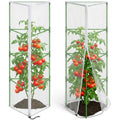 2 Pcs Garden Bird Netting for Triangle Plant Cage, 59" x 20" x 20" Tomato Cage Garden Net Cover with Zipper, Tomato Trellis Insect Bird Barrier Protection Mesh for Vertical Climbing Plant Vegetable