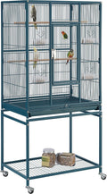 Yaheetech 54inch Metal Large Parrot Parakeet Flight Bird Cage w/Rolling Stand for Small Parrots Cockatiel Sun Parakeet Green Cheek Conure Lovebird Budgie Finch Canary